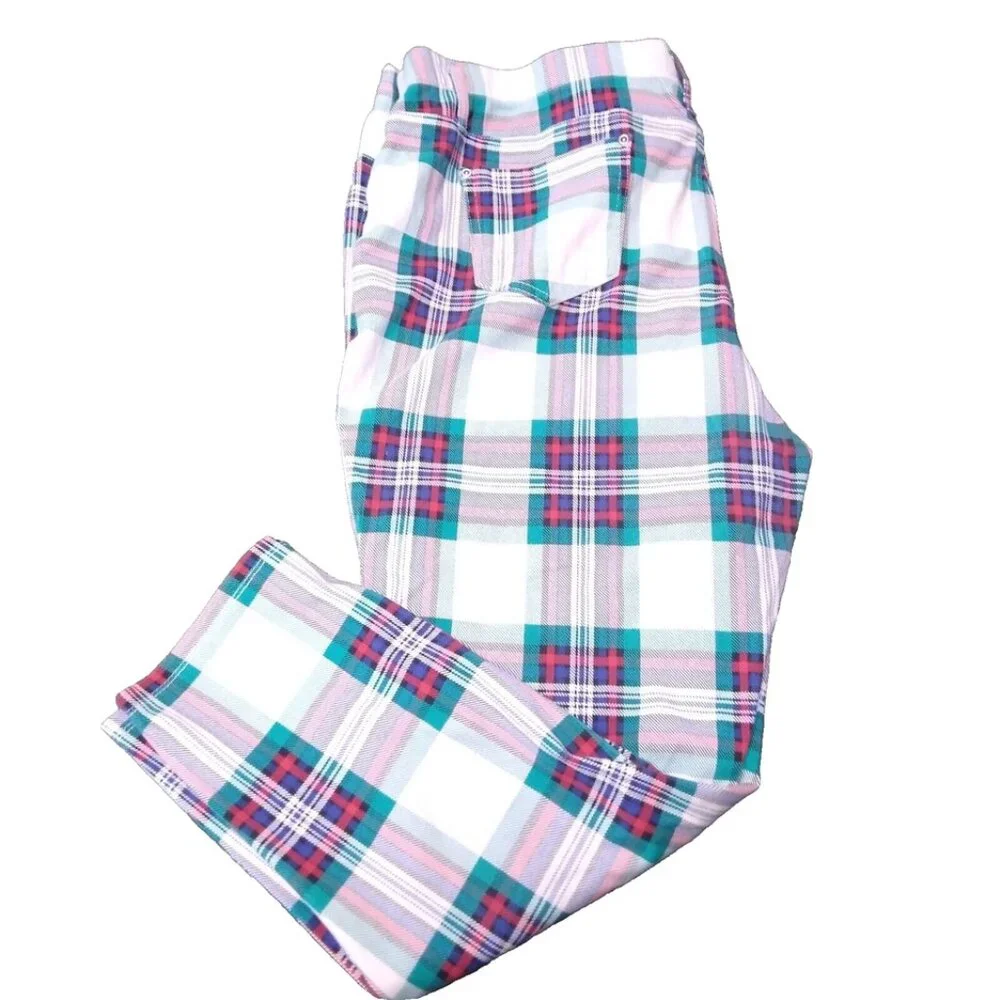 Terra & Sky white plaid jeggings size 3X (24W-26W) - Picture 2 of 12